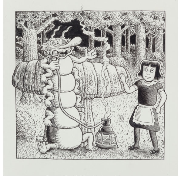 Artwork by Kim Deitch, Pair of Alice illustrations, Made of illustrations
Ink on board