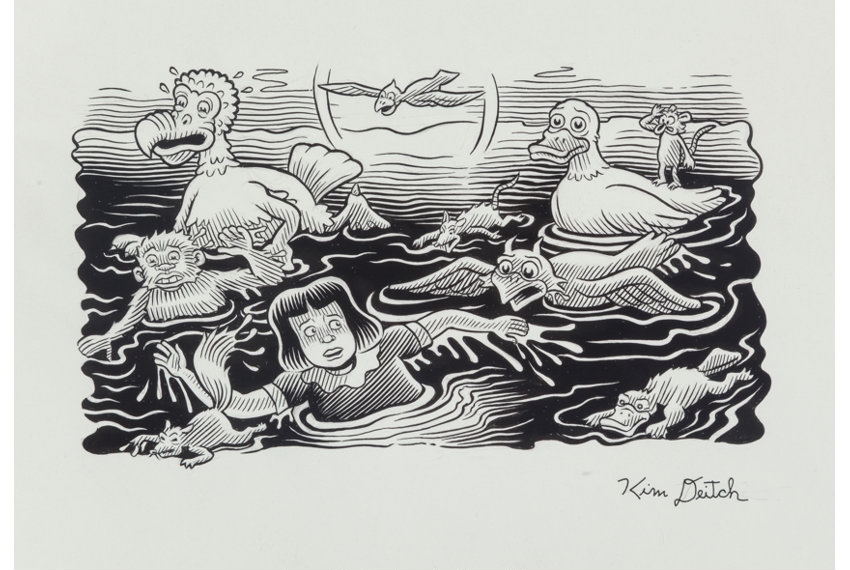 Artwork by Kim Deitch, Pair of Alice illustrations, Made of illustrations
Ink on board