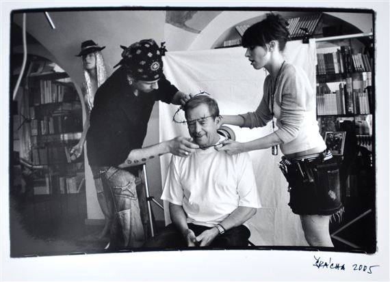 Václav Havel with Crown of Thorns from Students by Oldřich Škácha, 2005