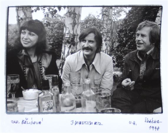 J. Belikova, J. Dienstbier and V. Havel by Oldřich Škácha, 1978