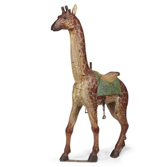 Carved and painted carousel giraffe - Carl Adolph Schneider