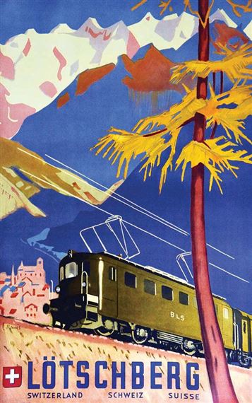 Vintage poster Lötschberg - Suisse by Bieber Circa 1940