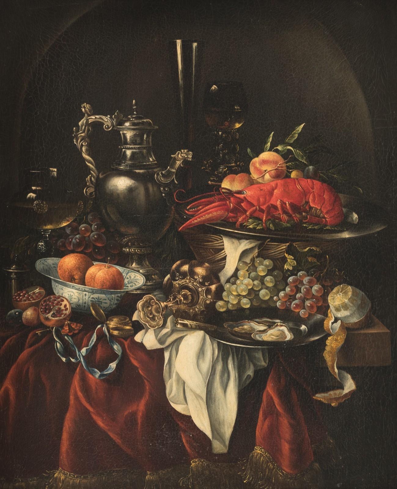 Artwork by Willem Kalf, A Still Life with Lobster, Made of Oil on canvas