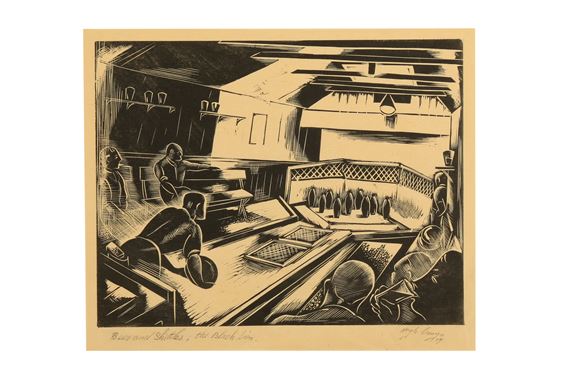 PROPERTY FROM THE ESTATE OF HUGH CRONYN (LOTS 61-66)

The Black Lion Skittle Alley
signed and dated Hugh Cronyn/39 (lower right)