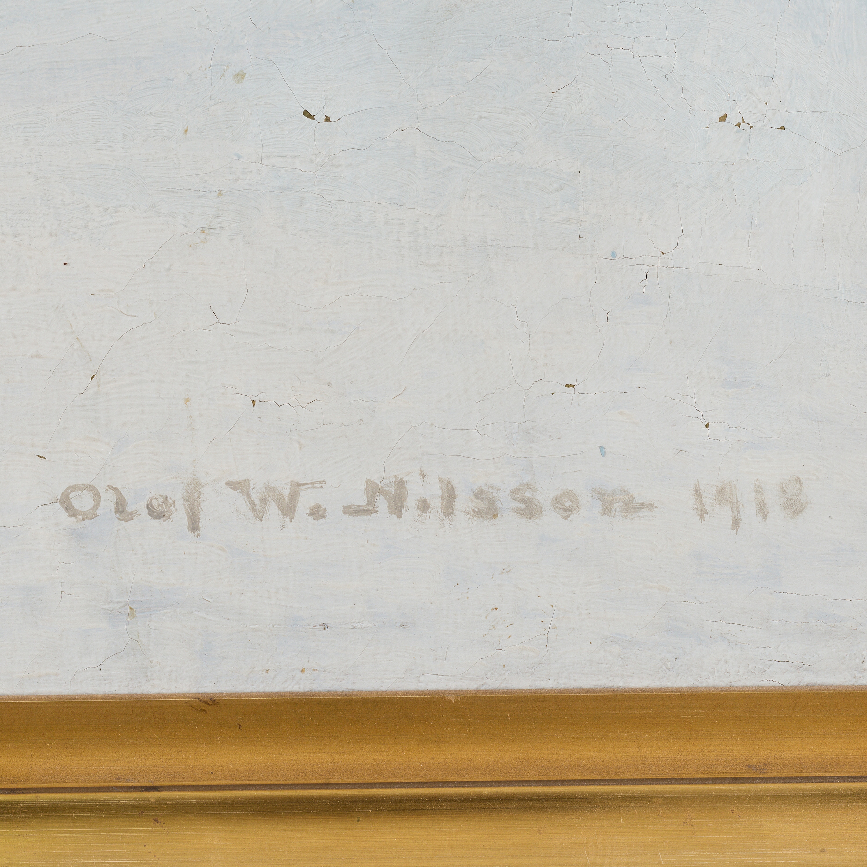 Artwork by Olof Walfrid Nilsson, Winterkväll, Made of Oil on canvas