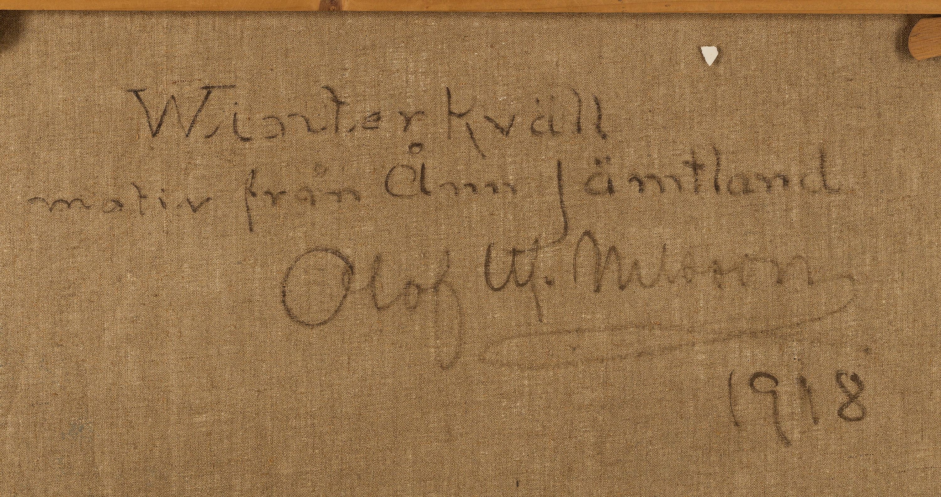 Artwork by Olof Walfrid Nilsson, Winterkväll, Made of Oil on canvas