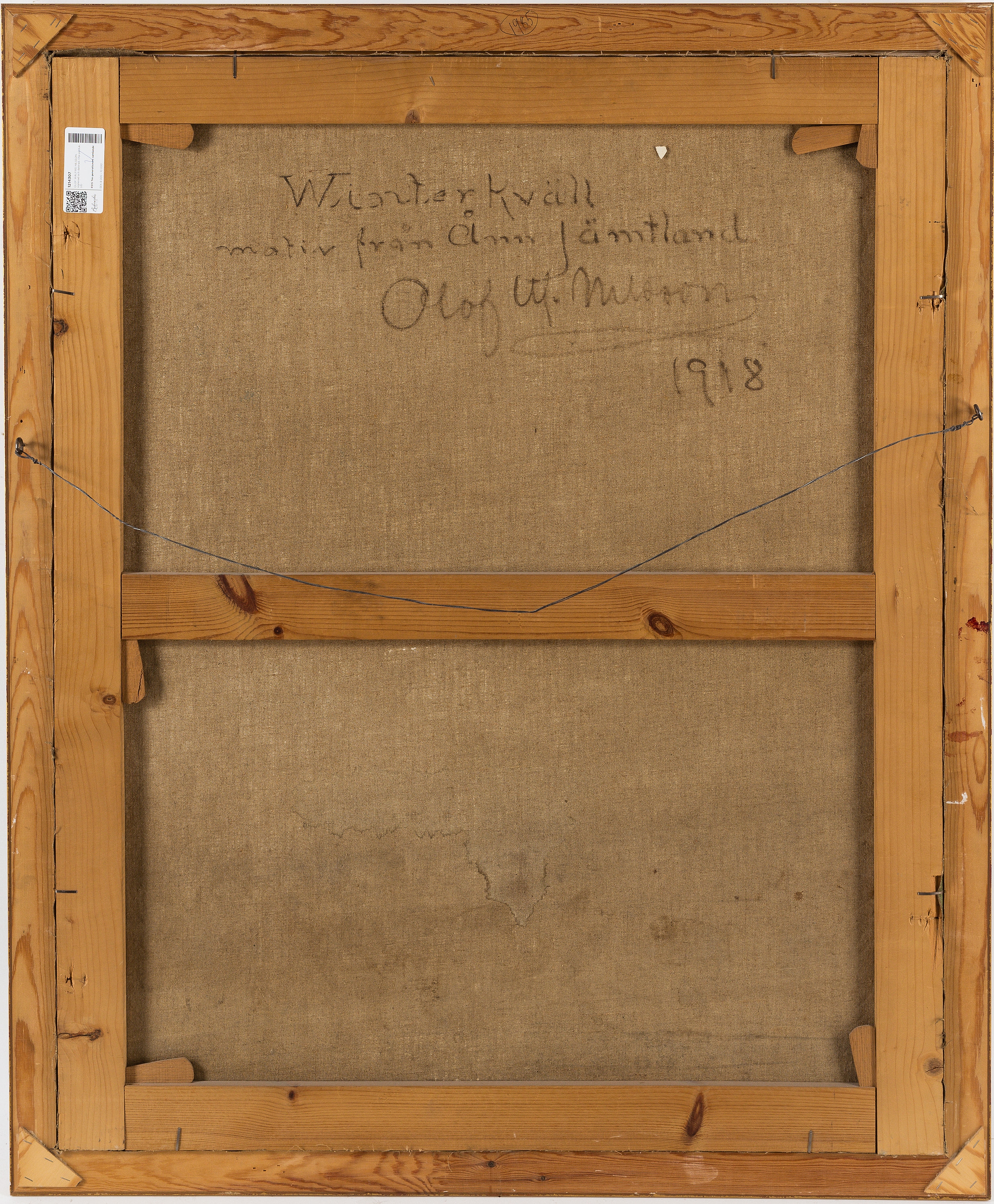 Artwork by Olof Walfrid Nilsson, Winterkväll, Made of Oil on canvas