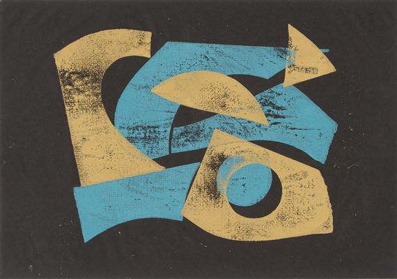 Blatt 5 der Folge "10 Handdrucke" by Hermann Glöckner, circa 1963-1974