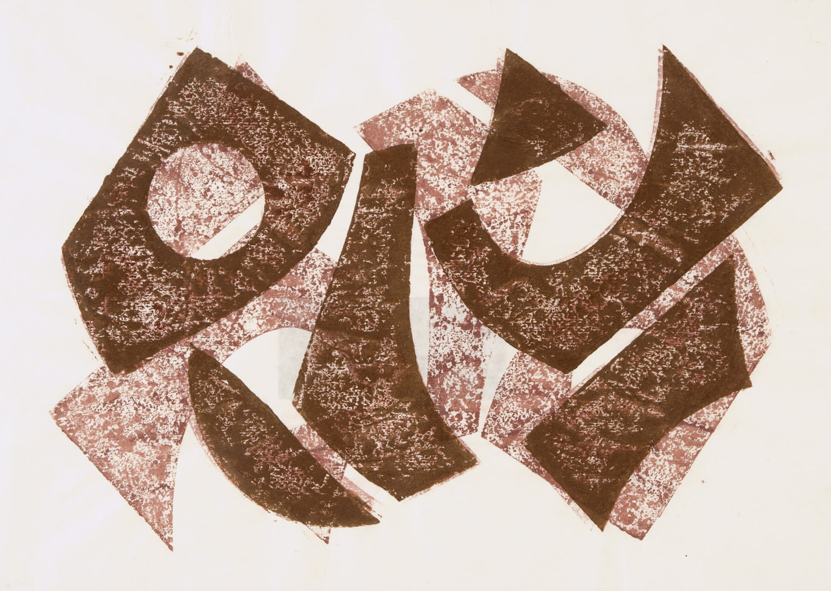 Artwork by Hermann Glöckner, Blatt 4 u. Blatt 6 der Folge "10 Handdrucke", Made of Two sheets of red-brown monotypes on fine laid paper