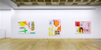 Installation view of Emil Holmer exhibition at Galerie Michael Janssen.