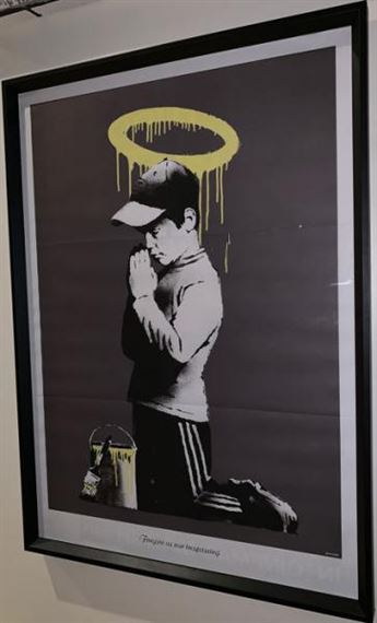 A3/A4 SIZE GIFT ART  POSTER # 4 Banksy Forgive us our Trespasses  WALL DECOR