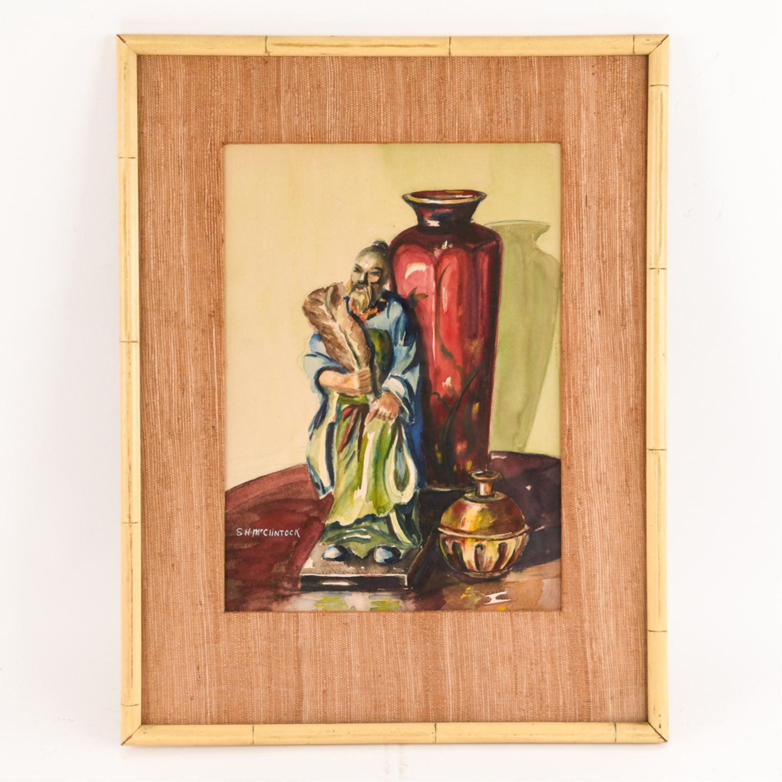 Artwork by S. H. Mcclintock, Asian Still Life, Made of Watercolor