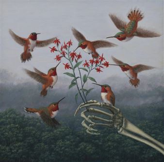 Hummingbirds and Hand - Sandra Yagi