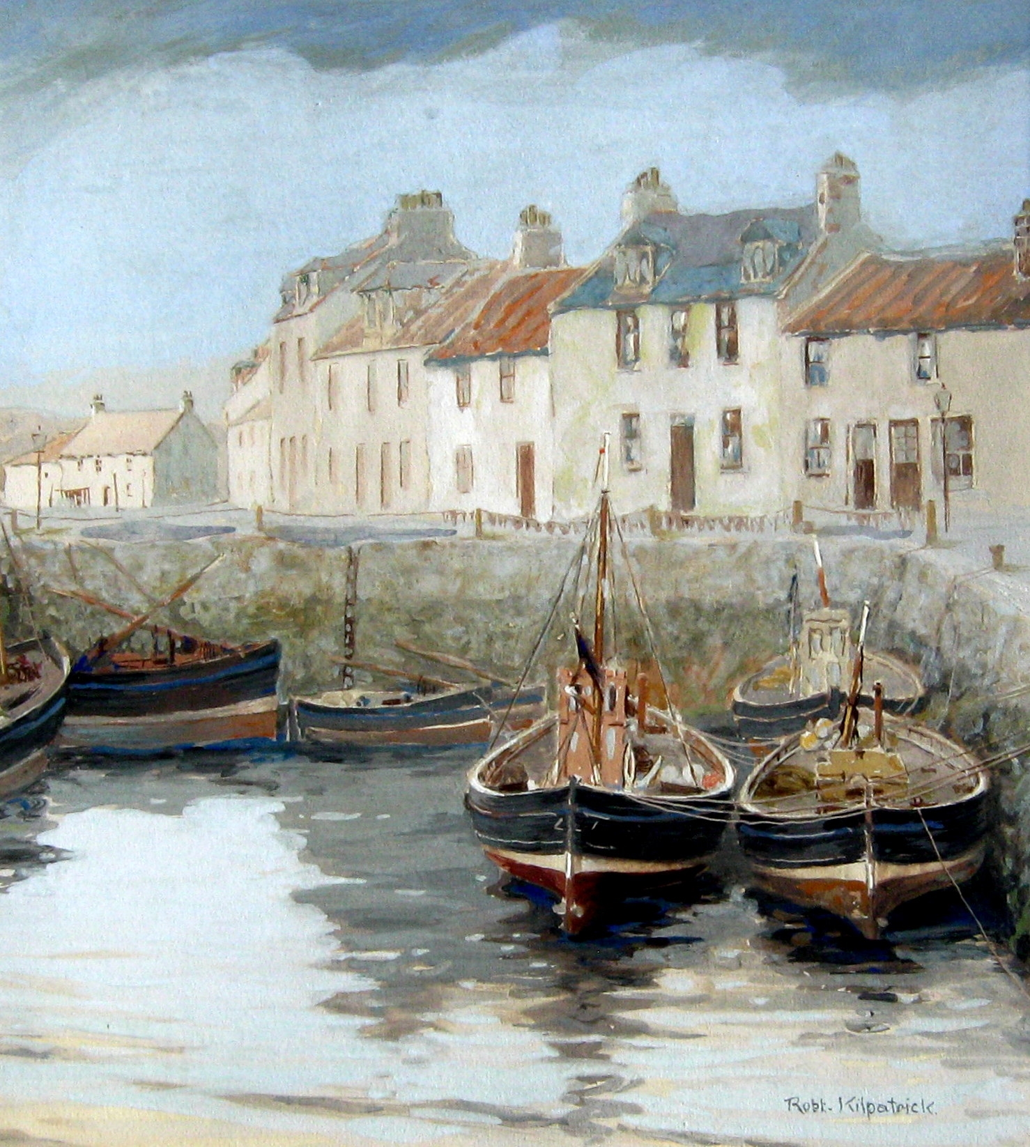 Artwork by Robert Kilpatrick, Harbour Scene, Made of Watercolour, gouache