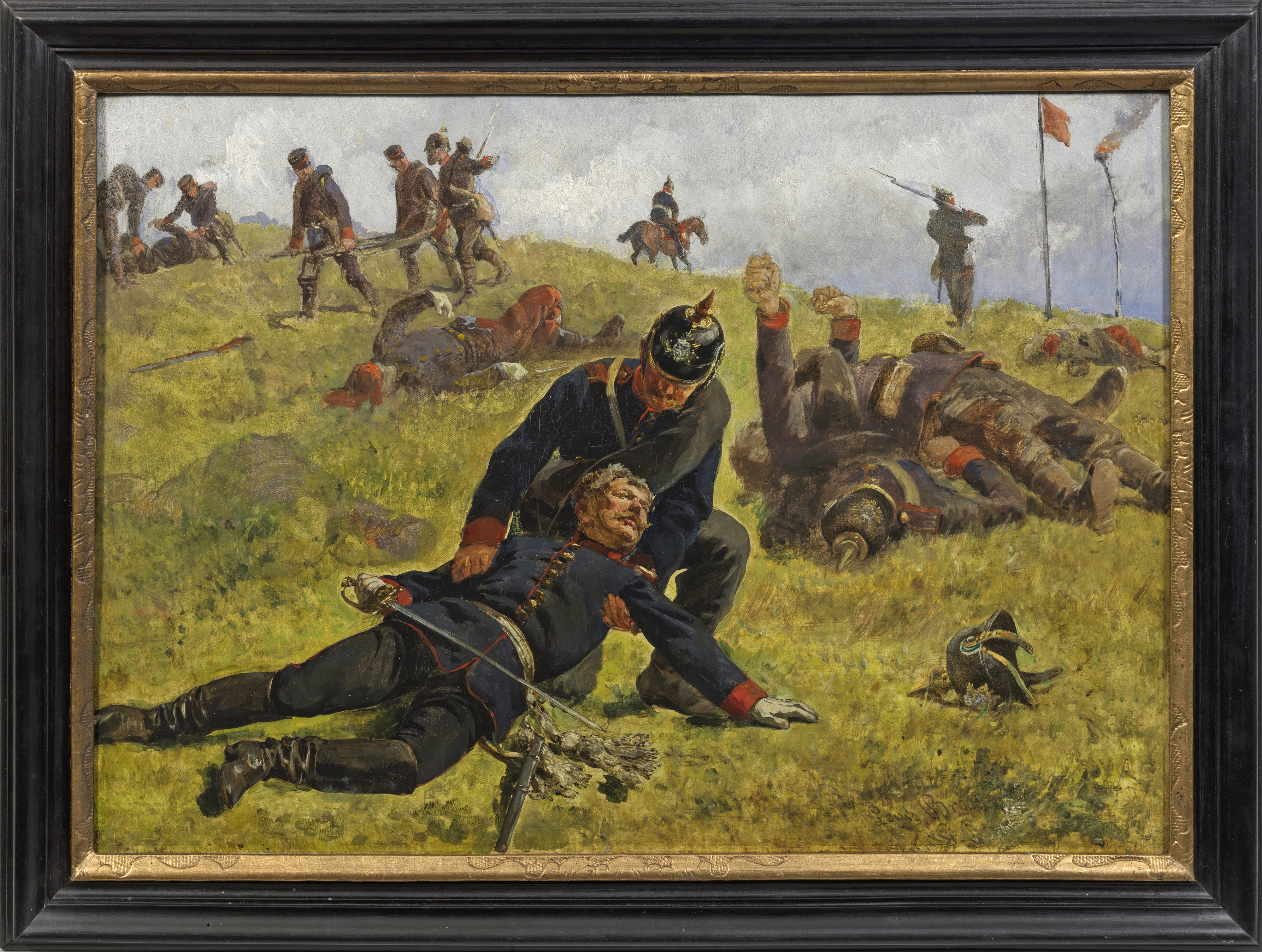 Artwork by Louis Braun, Nach der Schlacht, Made of Oil on canvas