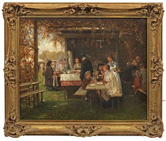 "Bratwurstbude auf einem Thüringer Vogelschießen" - Casimir Geibel