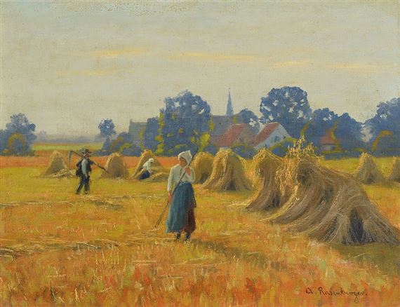 Harvest scene by Alfred Rasenberger