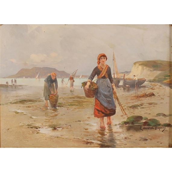 Marina with Fishing Boats by Edouard Duparc