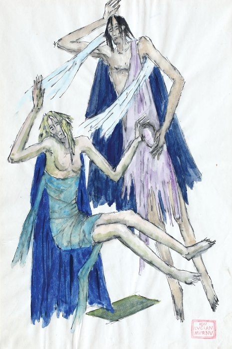 Artwork by Ion Lucian Murnu, ѱٲھă, Made of watercolor and pen on paper