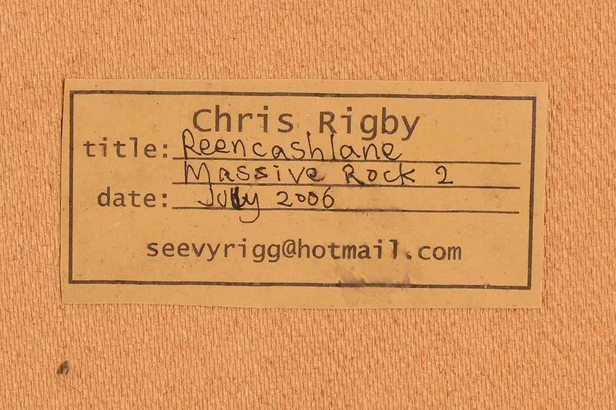 Artwork by Chris Rigby, Reencashlane, Massive Rock II, Made of oil on board