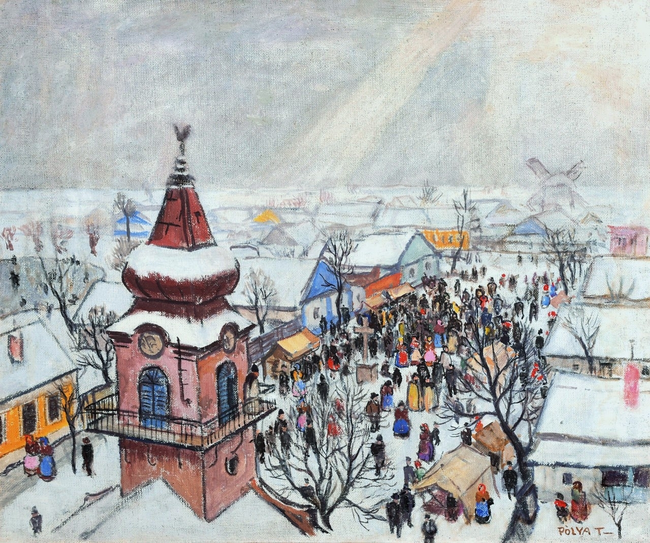 Szolnoki vásár télen by Tibor Polya