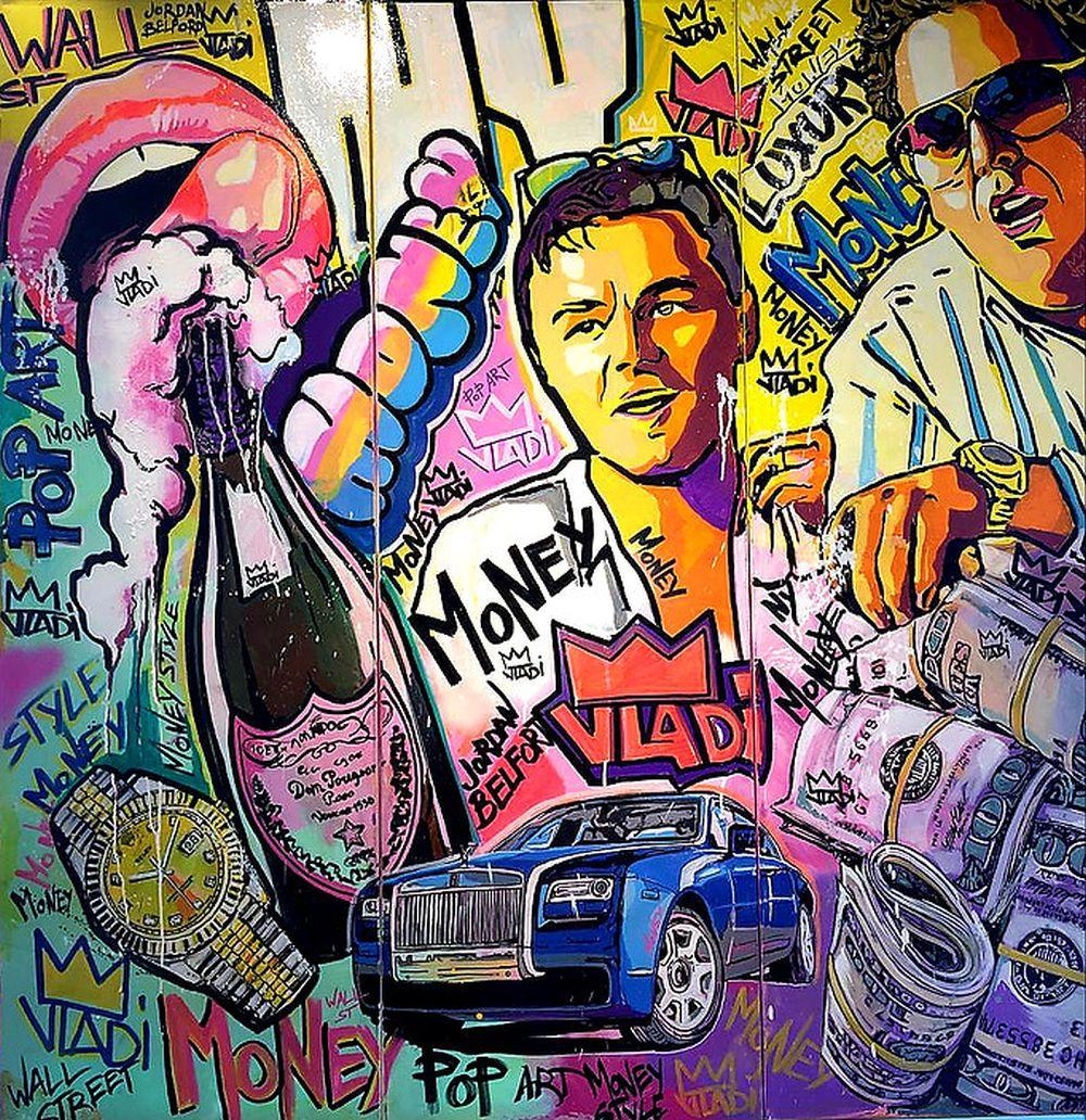 Artwork by Art Vladi, Wolf Of Wall Street, Made of Mixed media on canvas.