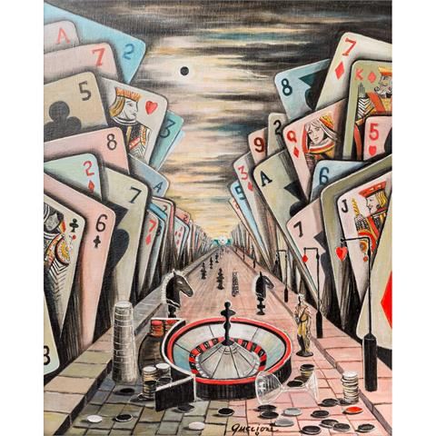 On the street of change by Juanita Guccione, circa 1955