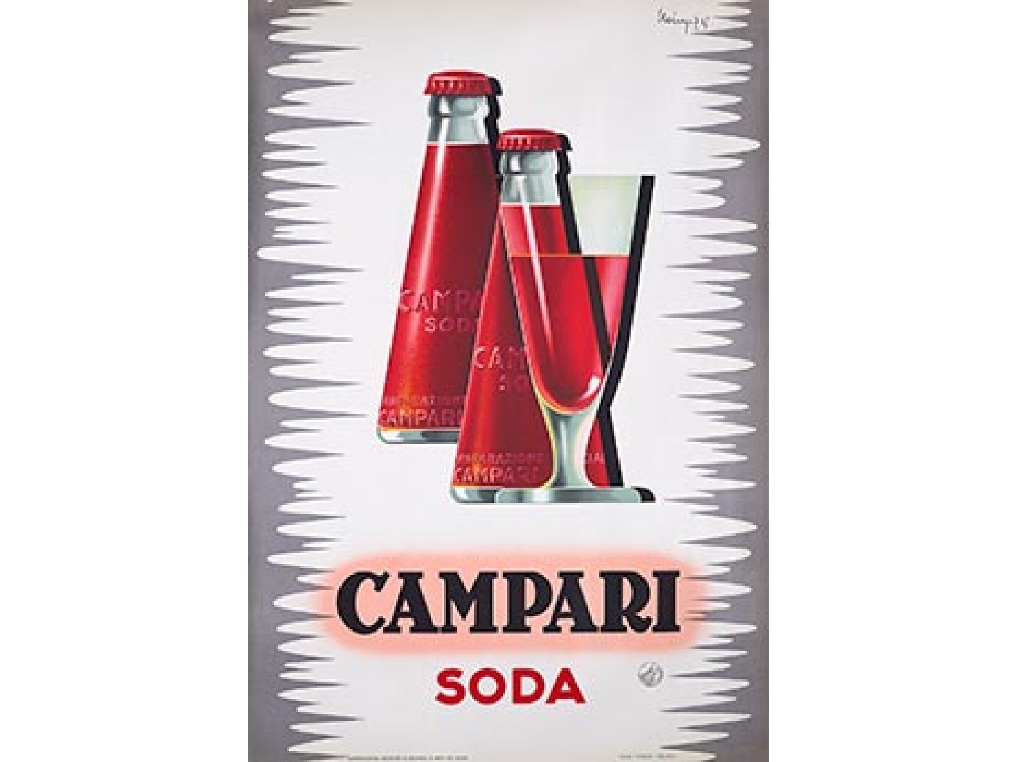 Poster Vintage Campari Soda Par Mingozzi - Affiche Fine Art, Style Années 50, Fabriqué En Italie