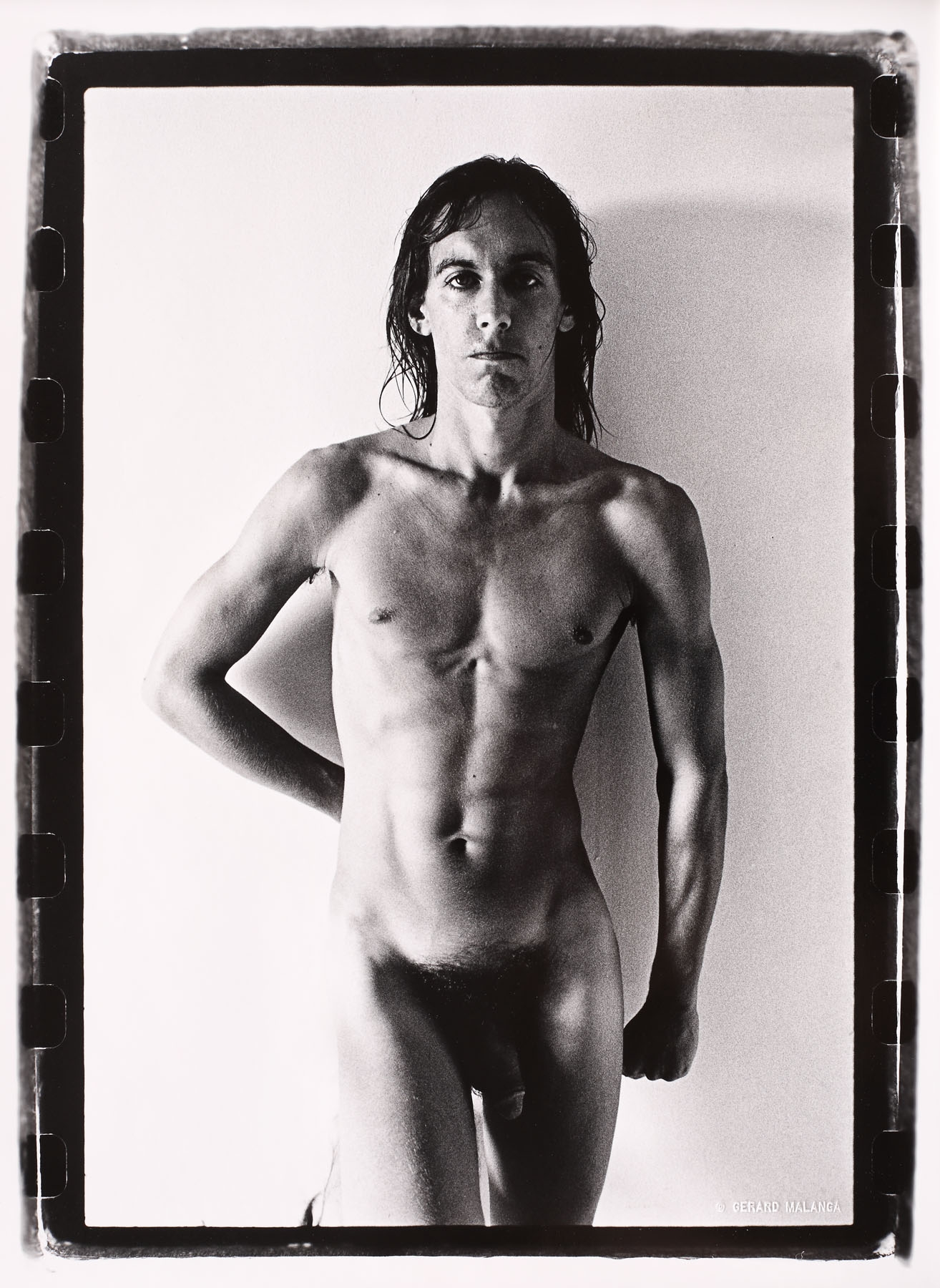 Artwork by Gerard Malanga, Iggy Pop Naked, Made of black and white photogra...