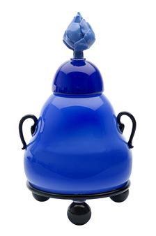 "Covered Footed Jar with Artichoke Finial" - David Levi