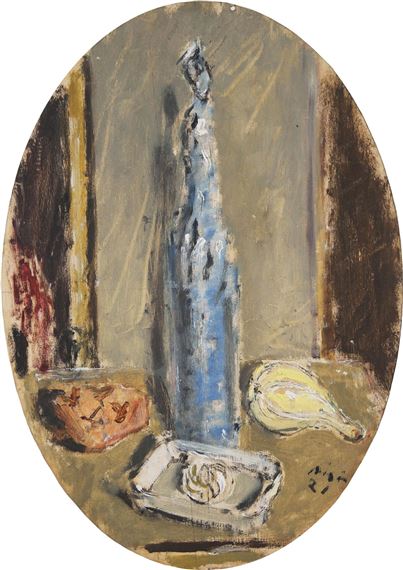Ovale con bottiglia azzurra by Filippo de Pisis, 1941