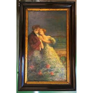 Scene romantique (lovers in the gulf) by Fernand Laval, 1934