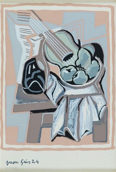 Guiterra,frutero y garaffa by Juan Gris, 1924