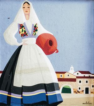 Woman in Sardinian costume - Bakisfigus