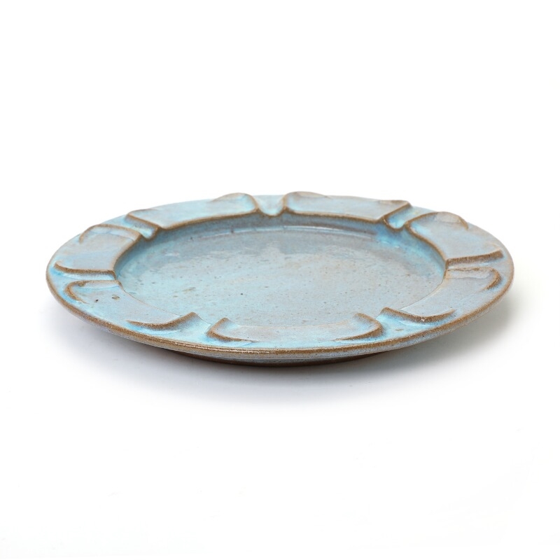 Christian Poulsen | Circular stoneware dish, rim modelled with relief ...
