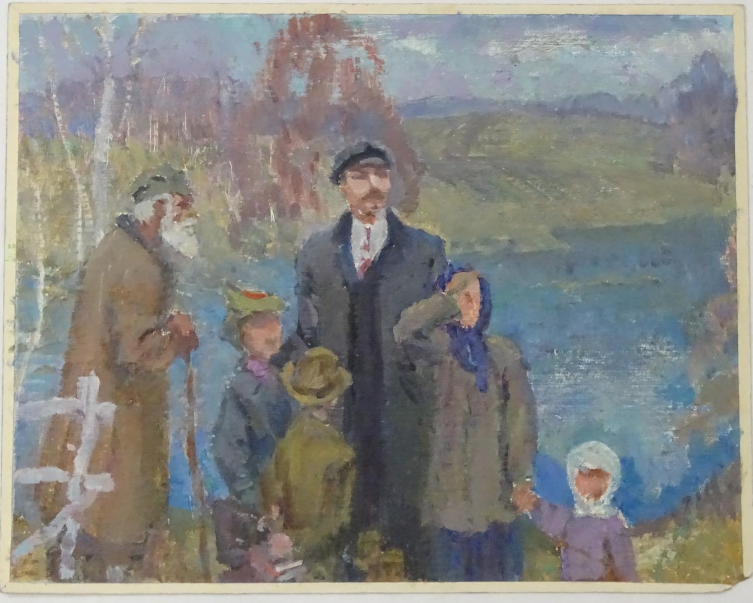 Artwork by Valery Grigorievich Kulik, 'Cranes Fly', Made of Oil on artist's board