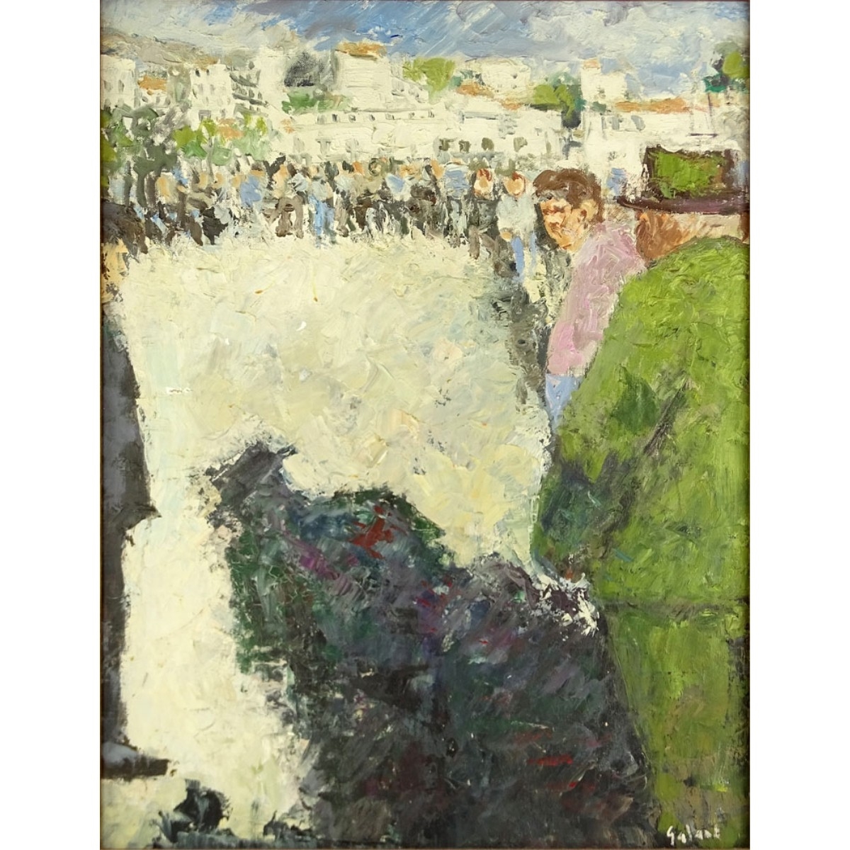 Artwork by Rene Galant, La Pentaque a Cannes, Made of oil on canvas