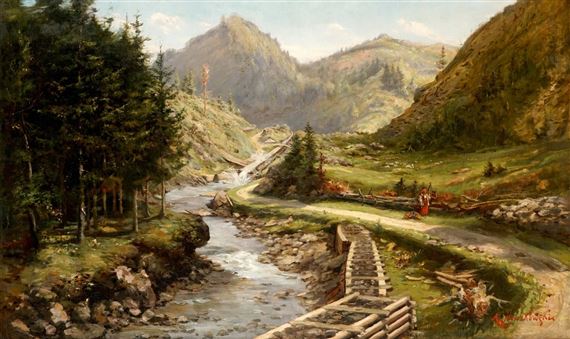 "Motyw z huculszczyzny" by Alexander Mroczkowski