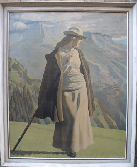 dårligt insulator Putte Jens Ferdinand Willumsen | “En Bjergbestigerske” Signed in print JFW 1904  (1904) | MutualArt