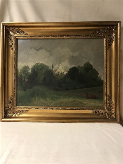 a serene landscape of a cow on a field at Harridslevgaard, evoking a sense of calm before the storm of sinners movie trailer 2025