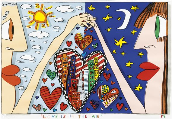 ジェームズリジー　LOVE IS IN THE AIR 版画 263/350 James Rizzi | Love is in the air (1989) | MutualArt