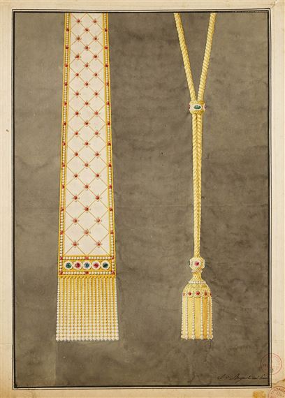 DESIGN FOR PAPAL VESTMENTS FOR POPE PIUS VII by Auguste Garnerey