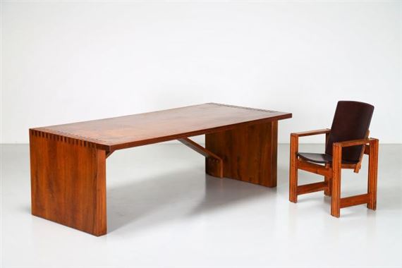 Two works: Desk; armchair by Giuseppe Rivadossi, circa 1970