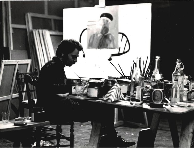 Andre Morain | Portrait d'Antonio Segui dans son atelier (Circa 1960 ...
