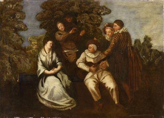 La Sérénade Italienne by Jean-Antoine Watteau