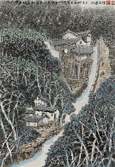 Mountain village in Ankang - No. 3 of a study series - Liu Mengtian