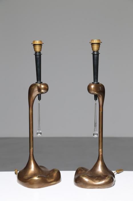 Artwork by Alessandro Banci, Two works:Table lamp(2), Made of Metal, glass and brass(2)