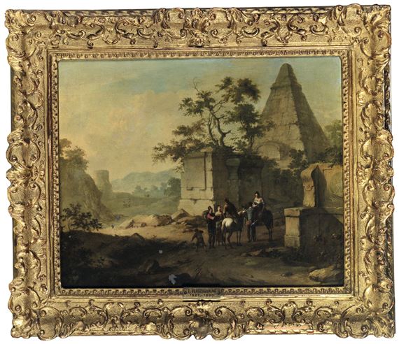 Capriccio con cavalieri e piramide by Hendrick Verschuring