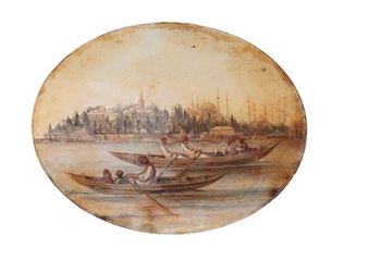 12 fixé in ovale, montaggio in cornice metallica - Raffaele Carelli