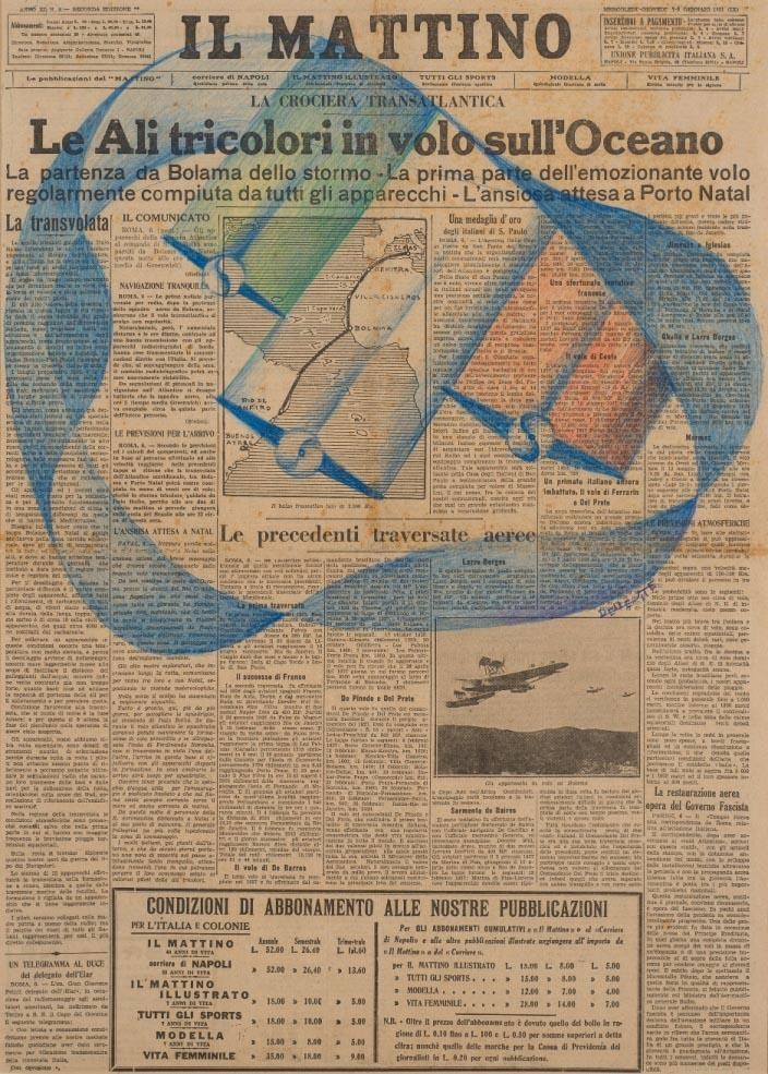 Le Ali tricolori in volo sull’Oceano\r\n by Mino delle Site, 1931